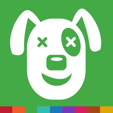 Yüz duygu simgesi illüstrasyon işareti tasarım köpek