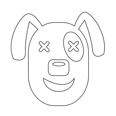 Yüz duygu simgesi illüstrasyon işareti tasarım köpek