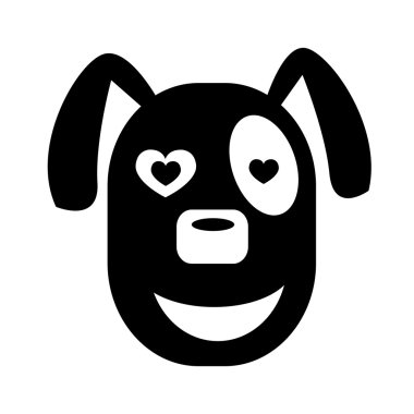 Yüz duygu simgesi illüstrasyon işareti tasarım köpek