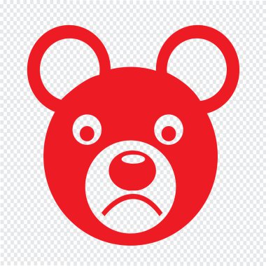 Yüz duygu simgesi illüstrasyon işareti tasarım ayı