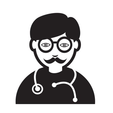 Doktor yüzü duygu simgesi illüstrasyon işareti Tasarla