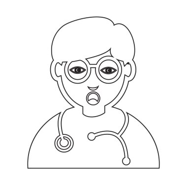 Doktor yüzü duygu simgesi illüstrasyon işareti Tasarla