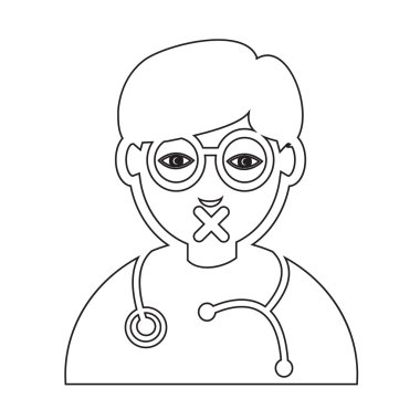 Doktor yüzü duygu simgesi illüstrasyon işareti Tasarla
