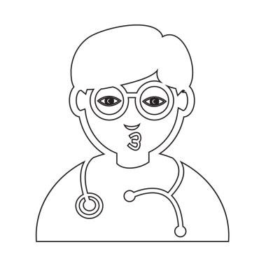 Doktor yüzü duygu simgesi illüstrasyon işareti Tasarla