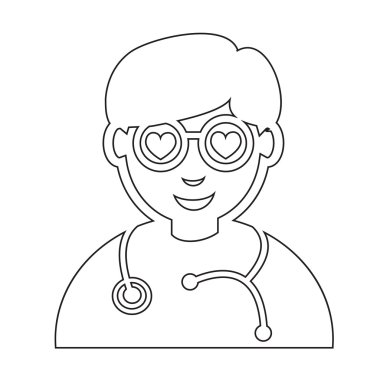 Doktor yüzü duygu simgesi illüstrasyon işareti Tasarla