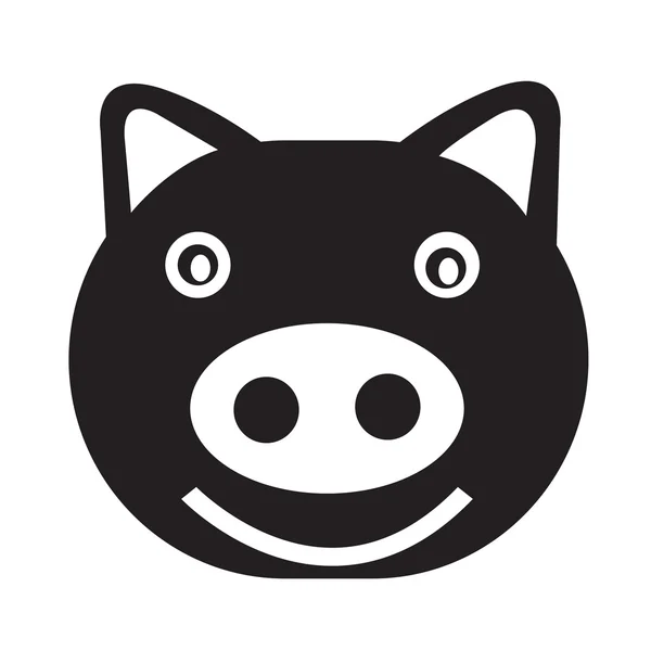 Niedliches Schwein Emotion Symbol Illustration Zeichen Design — Stockvektor