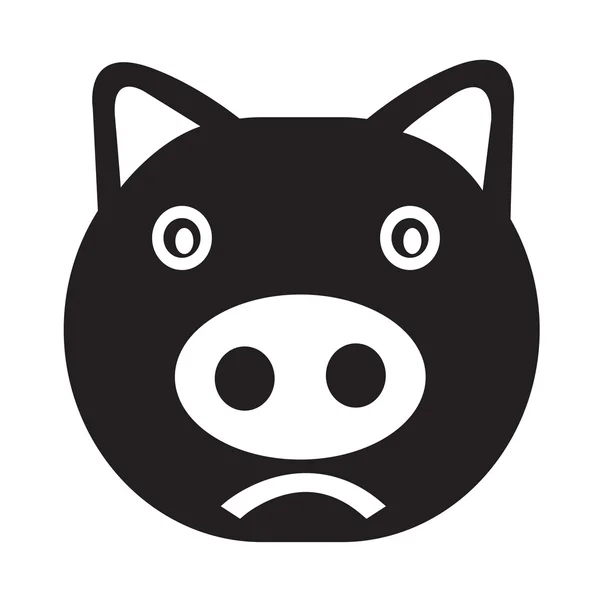 Emoção de porco bonito Ícone Ilustração sinal design —  Vetores de Stock