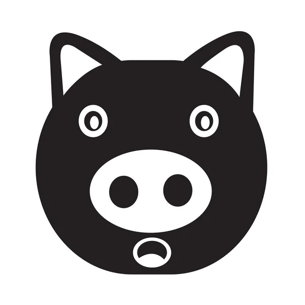 Emoção de porco bonito Ícone Ilustração sinal design — Vetor de Stock