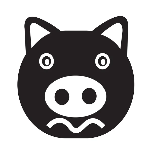 Cute pig emotion Icon Illustration sign design — Stock Vector
