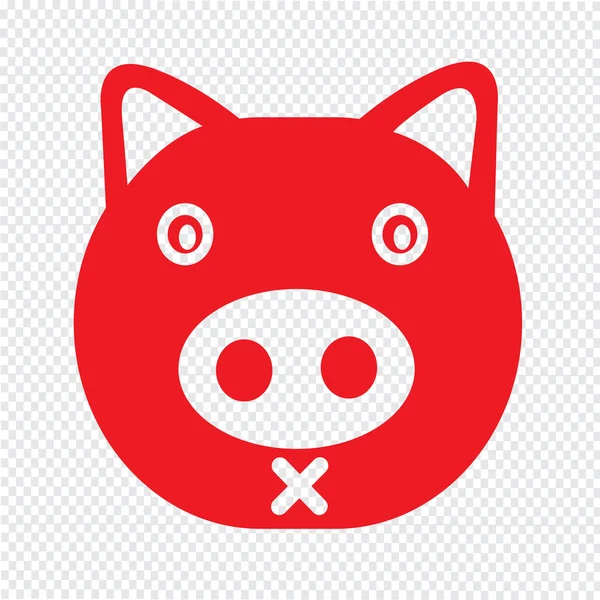 Cute pig emotion Icon Illustration sign design — Stock Vector