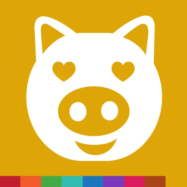 Симпатичные эмоции свиньи Иконка Иллюстрация дизайн знака — стоковый вектор