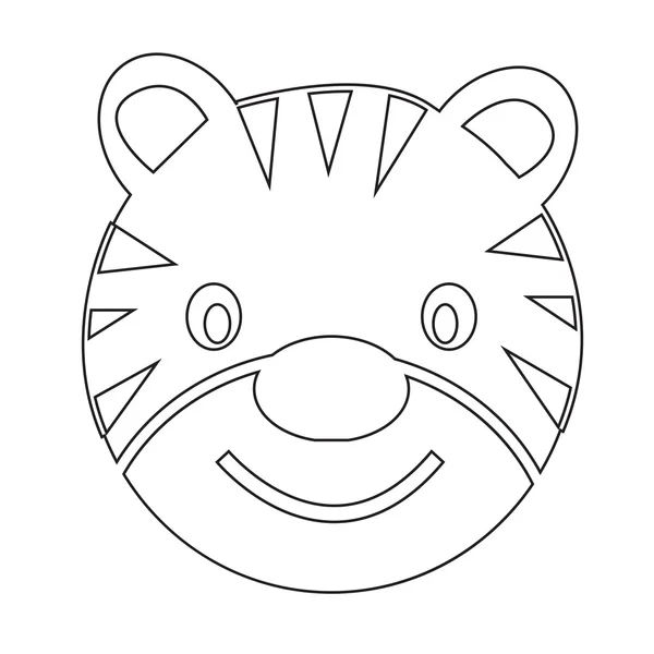 Tygří tvář emoce ikona ilustrace znak design — Stockový vektor