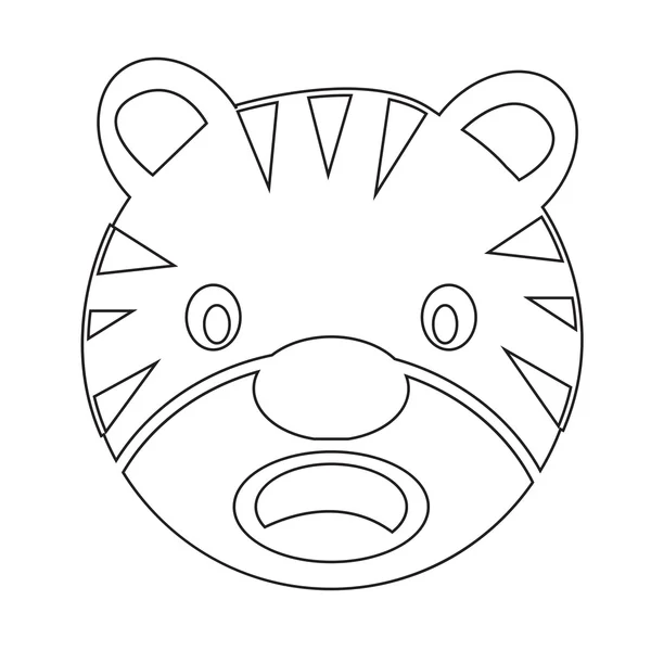 Tigris arcát érzelem ikont ábrán látható jele design — Stock Vector