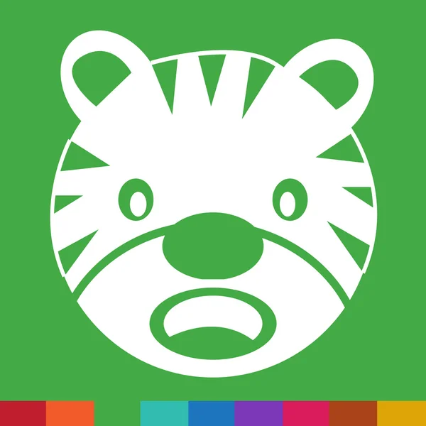 Tygrys twarz emocja ikona ilustracja wzór znak — Wektor stockowy