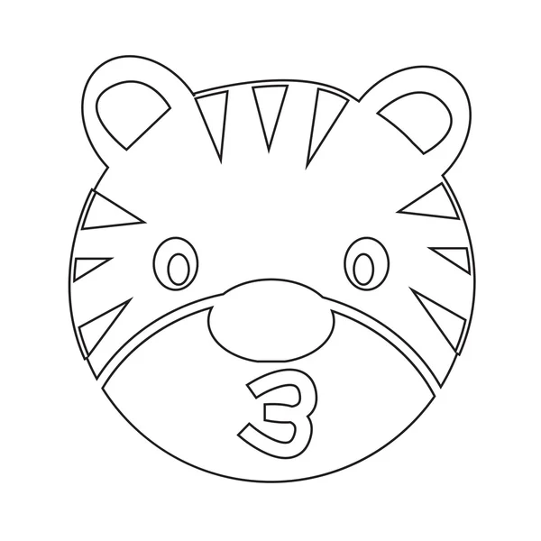 Tigre Cara emoción Icono Ilustración signo de diseño — Vector de stock