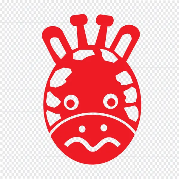 Giraffa Face emozione Icona Illustrazione segno design — Vettoriale Stock