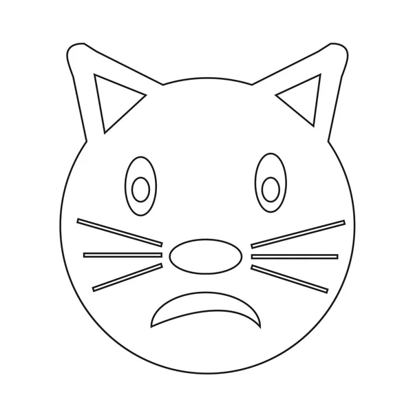 Cat Face emozione Icona Illustrazione segno design — Vettoriale Stock