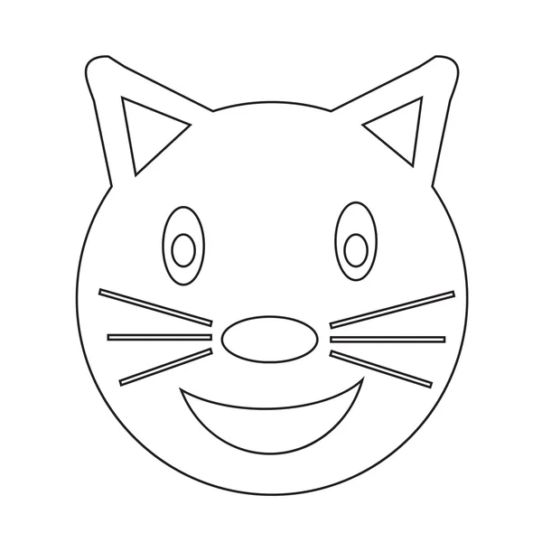 猫の顔の感情アイコン イラスト サイン デザイン — ストックベクタ