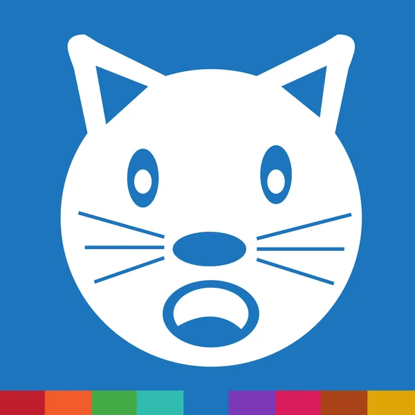 Kočičí tvář emoce ikona ilustrace znamení designu — Stockový vektor
