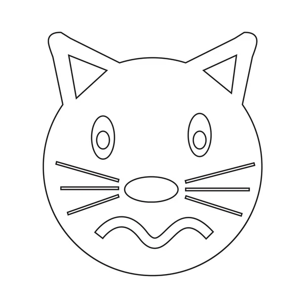 Emoção de cara de gato Ícone Ilustração sinal design — Vetor de Stock