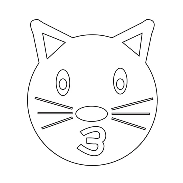 Γάτα συγκίνηση πρόσωπο εικονίδιο εικονογράφηση ΣΧΕΔΙΑΣΜΟΣ ΠΙΝΑΚΙΔΩΝ — Διανυσματικό Αρχείο
