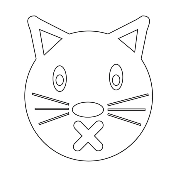 Gato Cara emoción Icono Ilustración signo diseño — Vector de stock