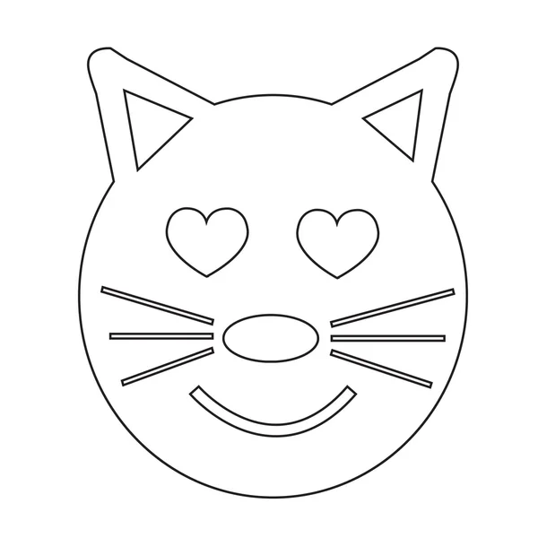 猫の顔の感情アイコン イラスト サイン デザイン — ストックベクタ