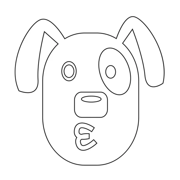 犬の顔の感情アイコン イラスト サイン デザイン — ストックベクタ