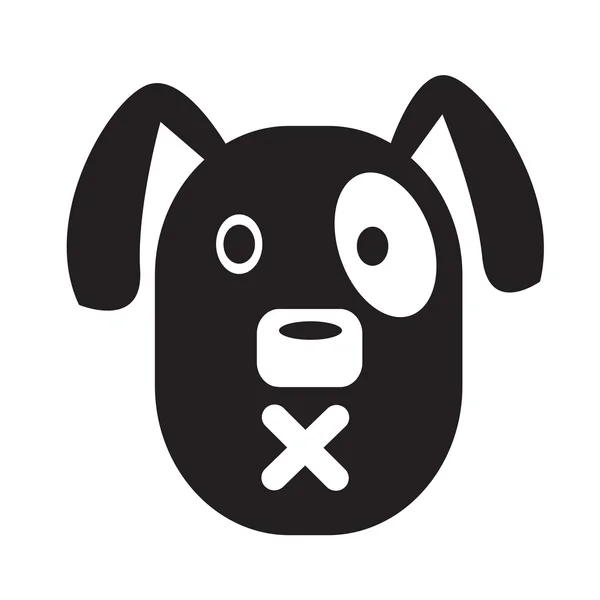 Hund Gesicht Emotion Symbol Illustration Zeichen Design — Stockvektor
