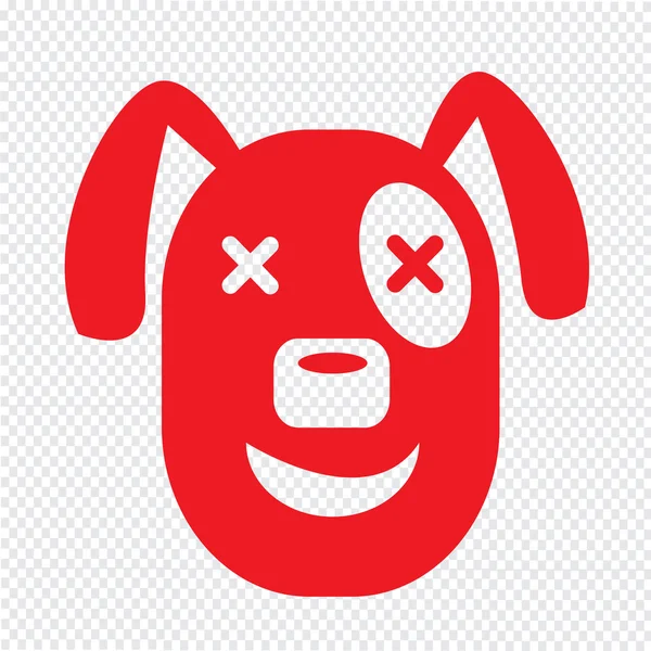 Hond gezicht emotie pictogram illustratie teken ontwerp — Stockvector