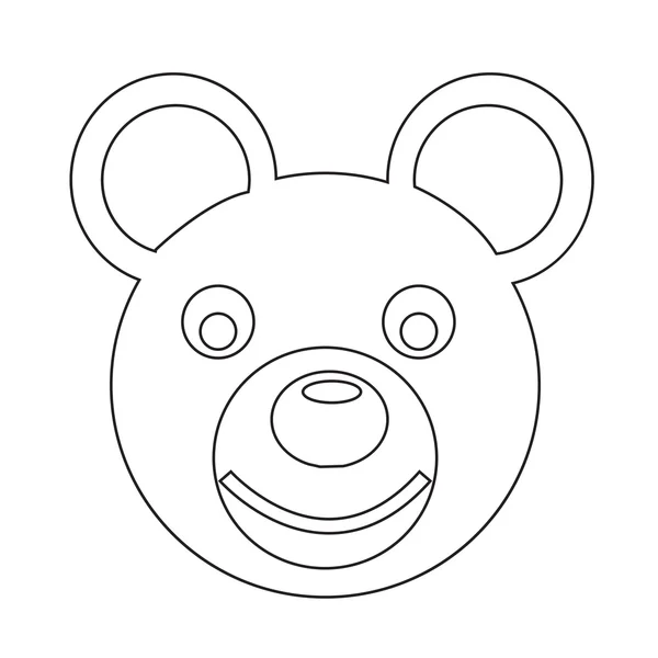 곰 얼굴 감정 아이콘 그림 기호 디자인 — 스톡 벡터