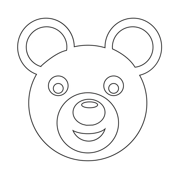 クマ顔感情アイコン イラスト サイン デザイン — ストックベクタ