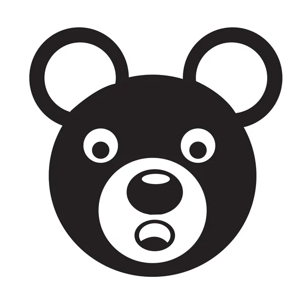곰 얼굴 감정 아이콘 그림 기호 디자인 — 스톡 벡터