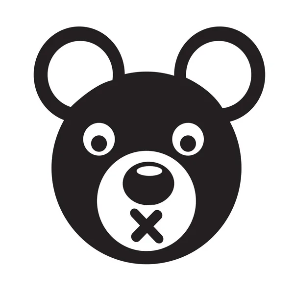 Oso Emoción facial Icono Ilustración Signo de diseño — Vector de stock