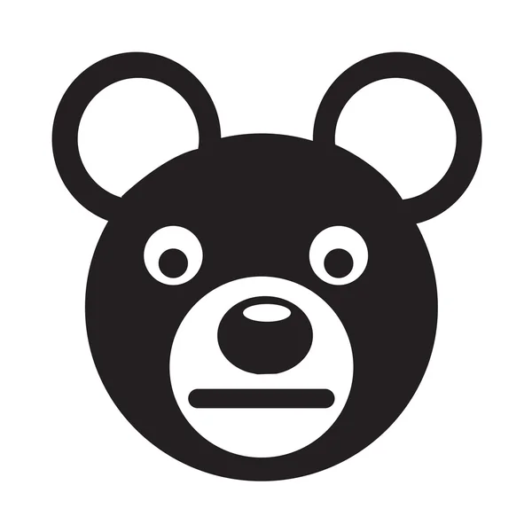 Emoção do rosto do urso Ícone Ilustração sinal design — Vetor de Stock