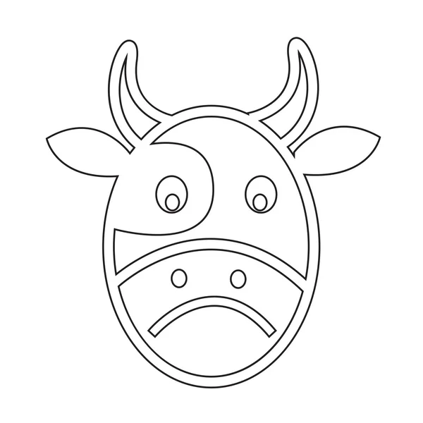 วัวใบหน้าอารมณ์ไอคอนการออกแบบเครื่องหมายภาพประกอบ — ภาพเวกเตอร์สต็อก