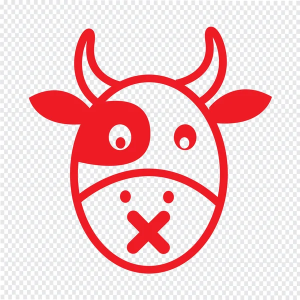 Kuh Gesicht Emotion Symbol Illustration Zeichen Design — Stockvektor