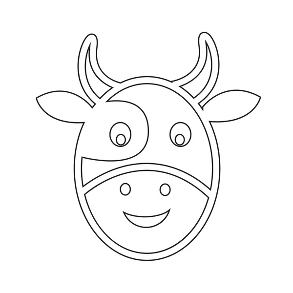 Cara de vaca emoción Icono Ilustración signo diseño — Vector de stock