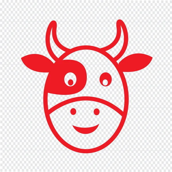 Cara de vaca emoción Icono Ilustración signo diseño — Archivo Imágenes Vectoriales