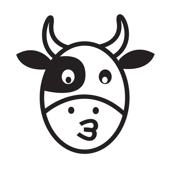 Vache Visage émotion Icône Illustration signe conception — Image vectorielle