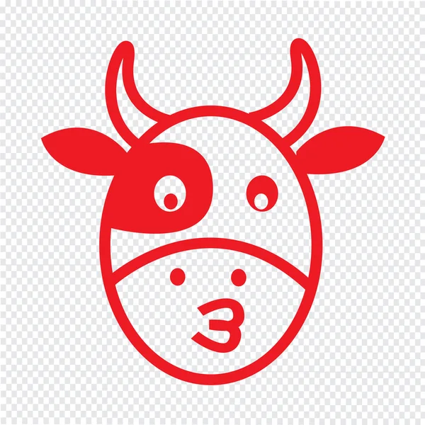 Cara de vaca emoción Icono Ilustración signo diseño — Archivo Imágenes Vectoriales