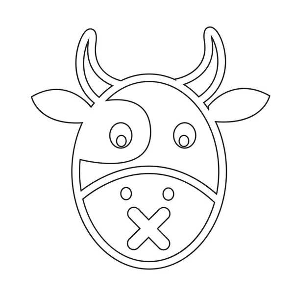 Vache Visage émotion Icône Illustration signe conception — Image vectorielle