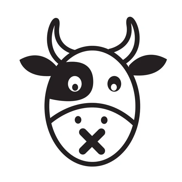 Vache Visage émotion Icône Illustration signe conception — Image vectorielle