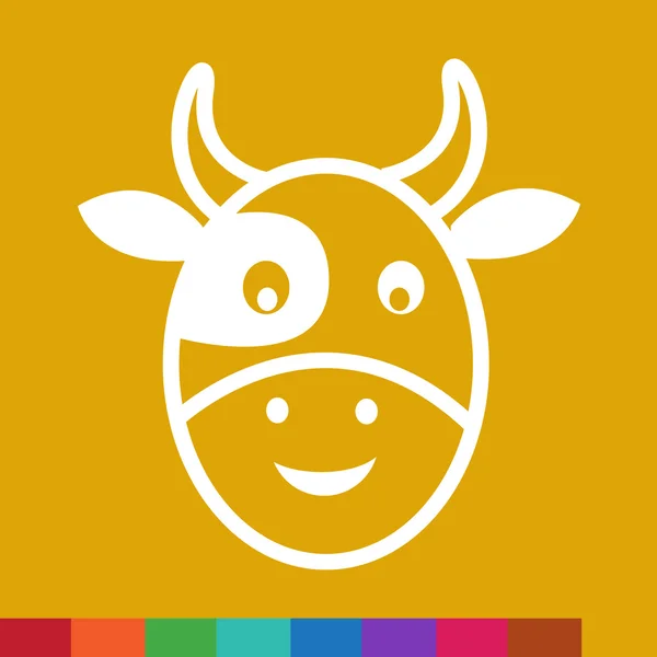 Kuh Gesicht Emotion Symbol Illustration Zeichen Design — Stockvektor