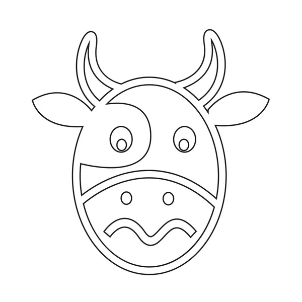 Vache Visage émotion Icône Illustration signe conception — Image vectorielle