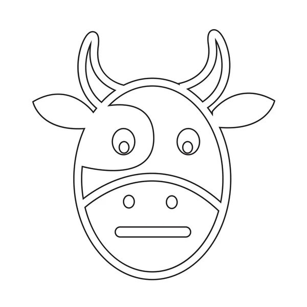 Cara de vaca emoción Icono Ilustración signo diseño — Archivo Imágenes Vectoriales