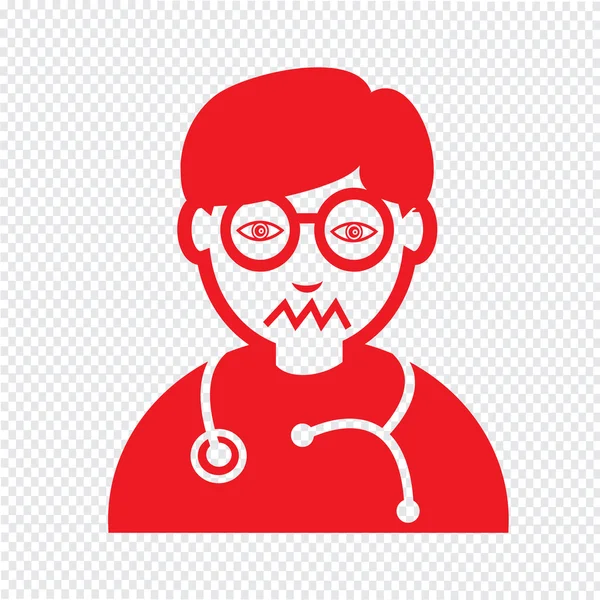 Doctor Face emoción Icono Ilustración signo de diseño — Vector de stock