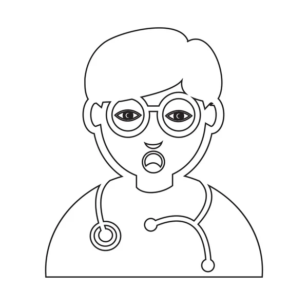 Doctor Face emoción Icono Ilustración signo de diseño — Archivo Imágenes Vectoriales