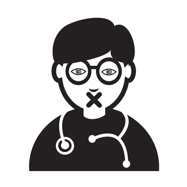 Doctor Face emoción Icono Ilustración signo de diseño — Vector de stock