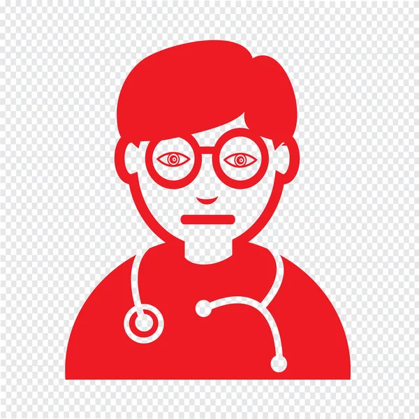 Arzt Gesicht Emotion Symbol Illustration Zeichen Design — Stockvektor